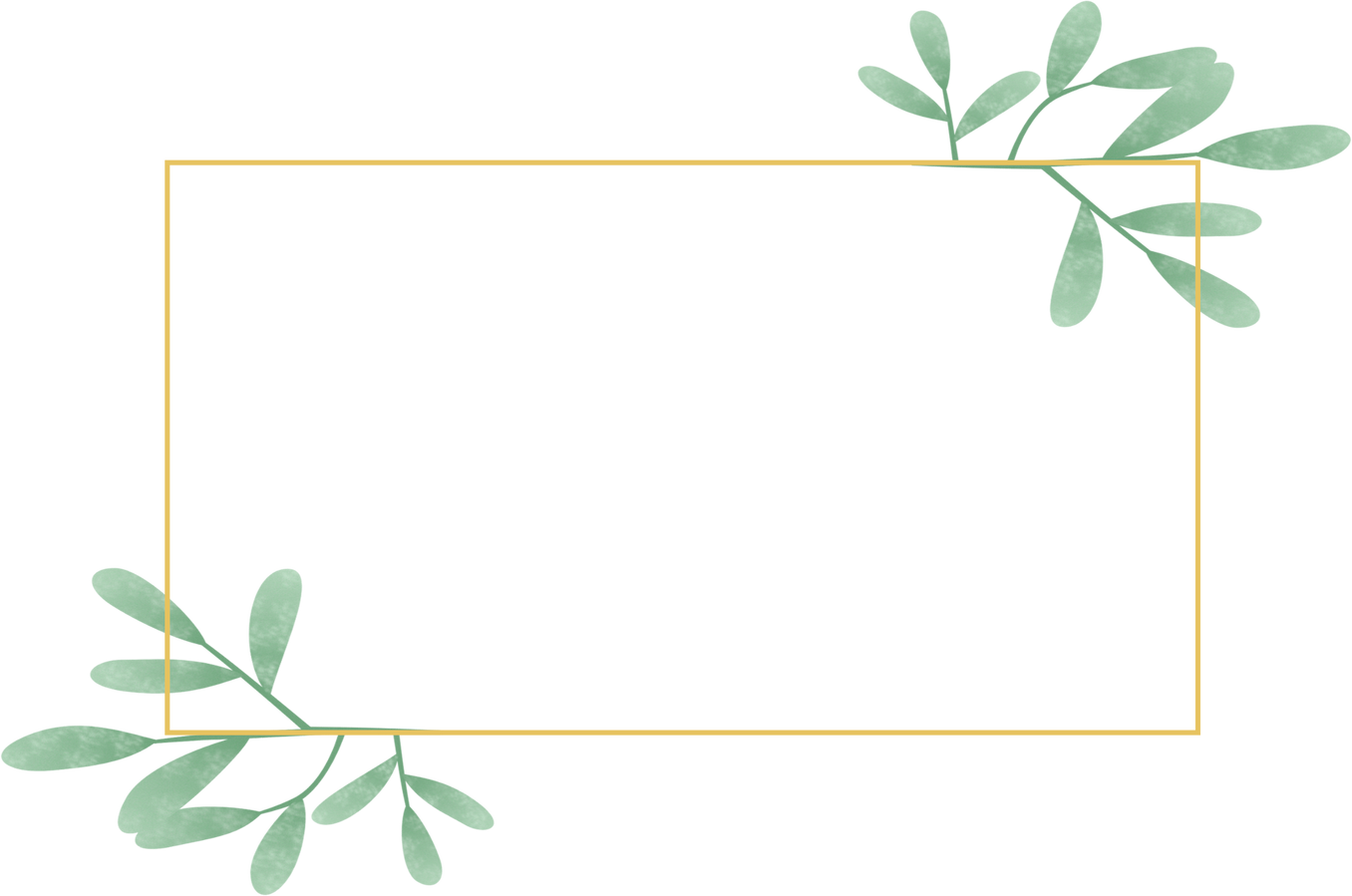 Watercolor leaf frame